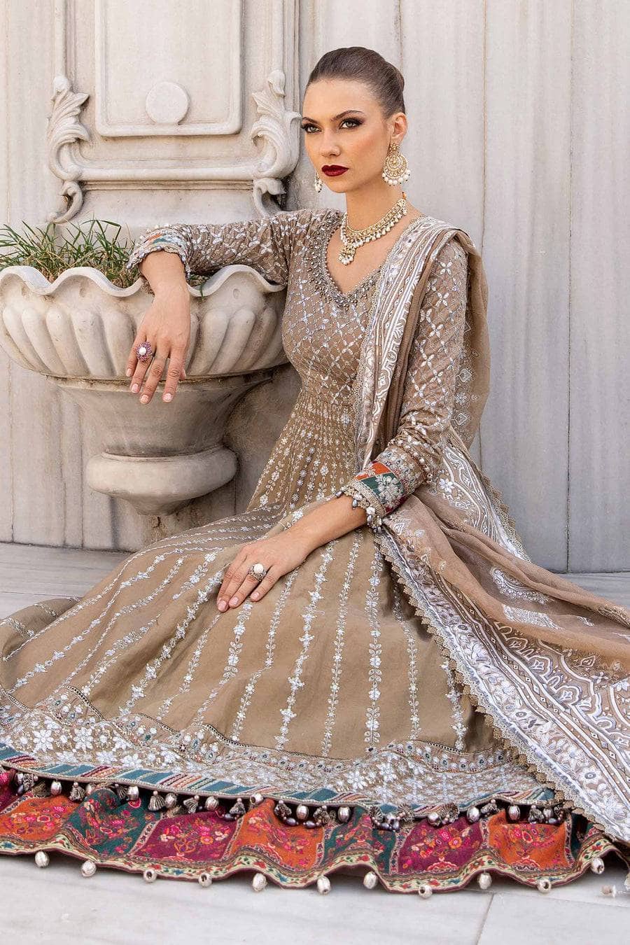 Maria b sateen Chiffon Pakistani Suit Diwali Sale/Maria B Sateen/CST-810