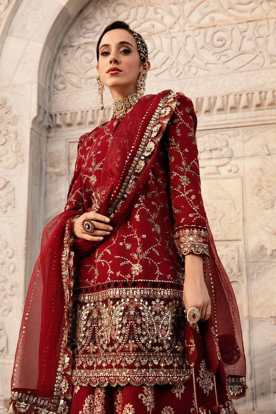 Maria b sateen Chiffon Pakistani Suit Restocked/Maria B Sateen 24/CST-807