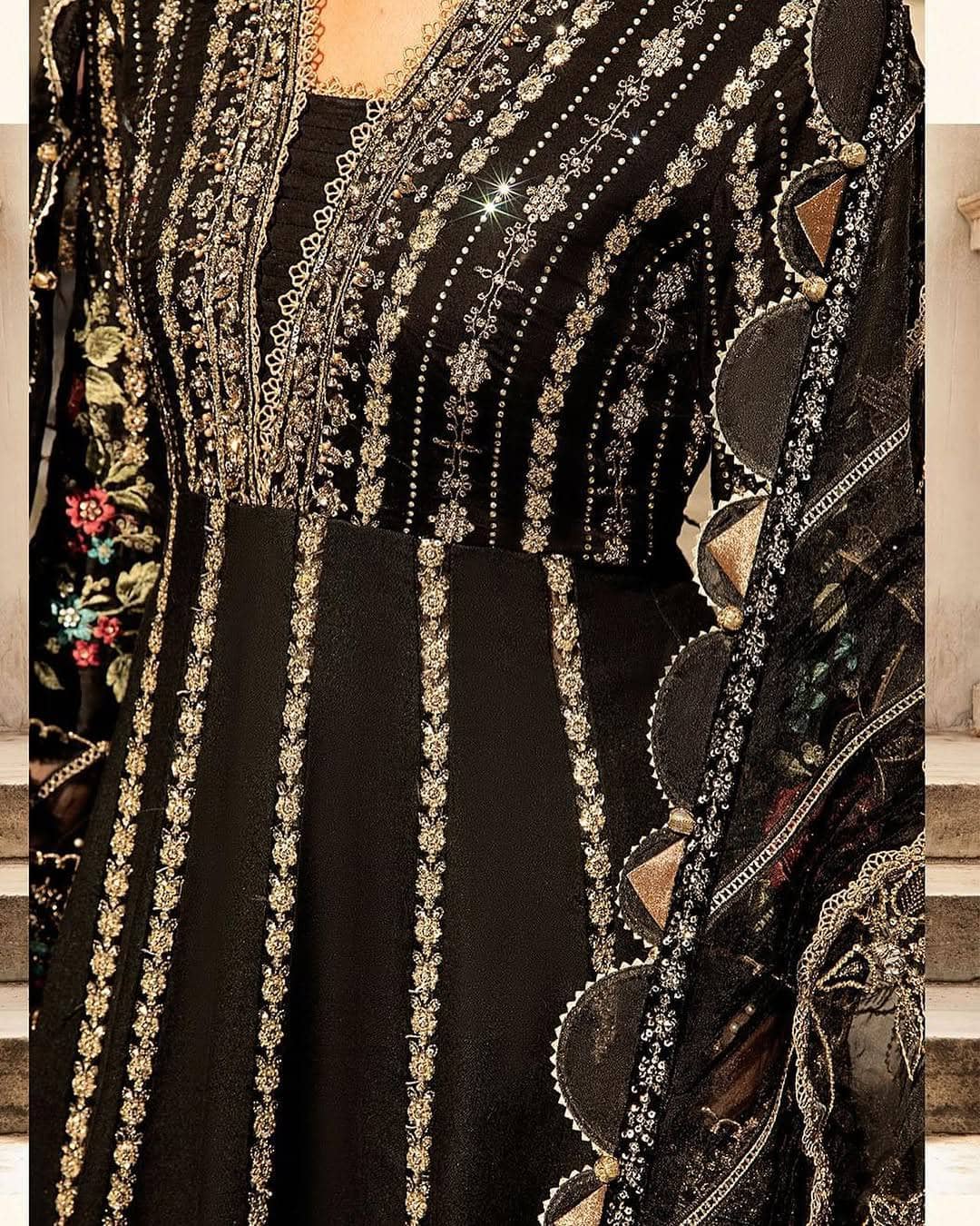 Stitched Look of Unstitched Maria B Sateen/CST-806/Size - S M L XL