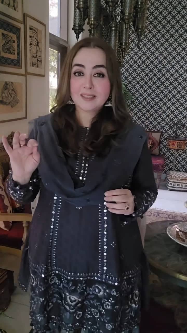 Spotted in Maria B Lawn 26/2B/Navy & Coffee