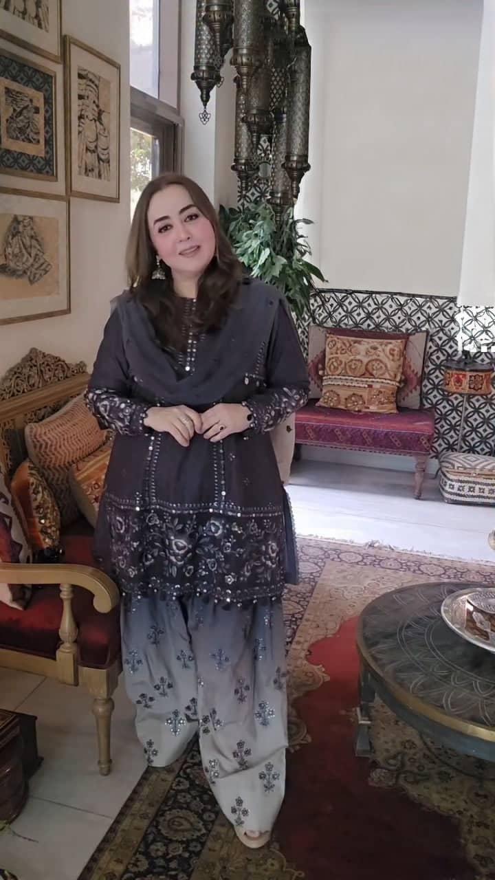 Spotted in Maria B Lawn 26/2B/Navy & Coffee