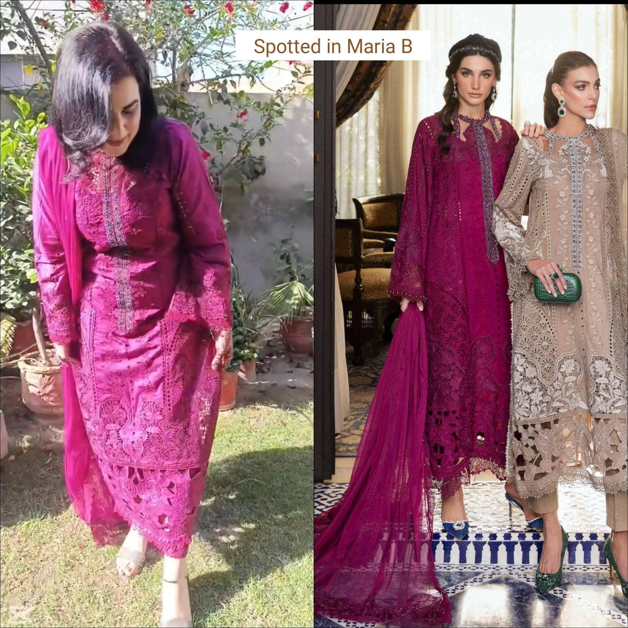 Spotted in Maria B Luxury Lawn 25/2B/Magenta