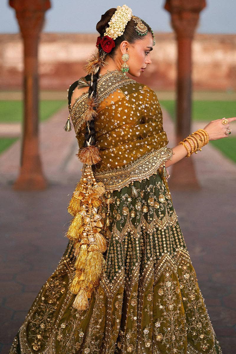 Mohsin Naveed Ranjha Chiffon Pakistani Suit Mohsin Naveed Ranjha 25/Makhfi/Shaadi Collection/Afsana/Green