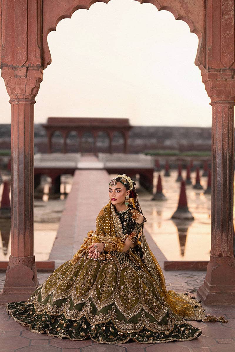 Mohsin Naveed Ranjha Chiffon Pakistani Suit Mohsin Naveed Ranjha 25/Makhfi/Shaadi Collection/Afsana/Green