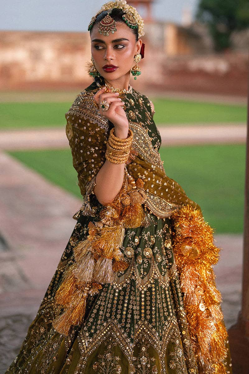 Mohsin Naveed Ranjha Chiffon Pakistani Suit Mohsin Naveed Ranjha 25/Makhfi/Shaadi Collection/Afsana/Green