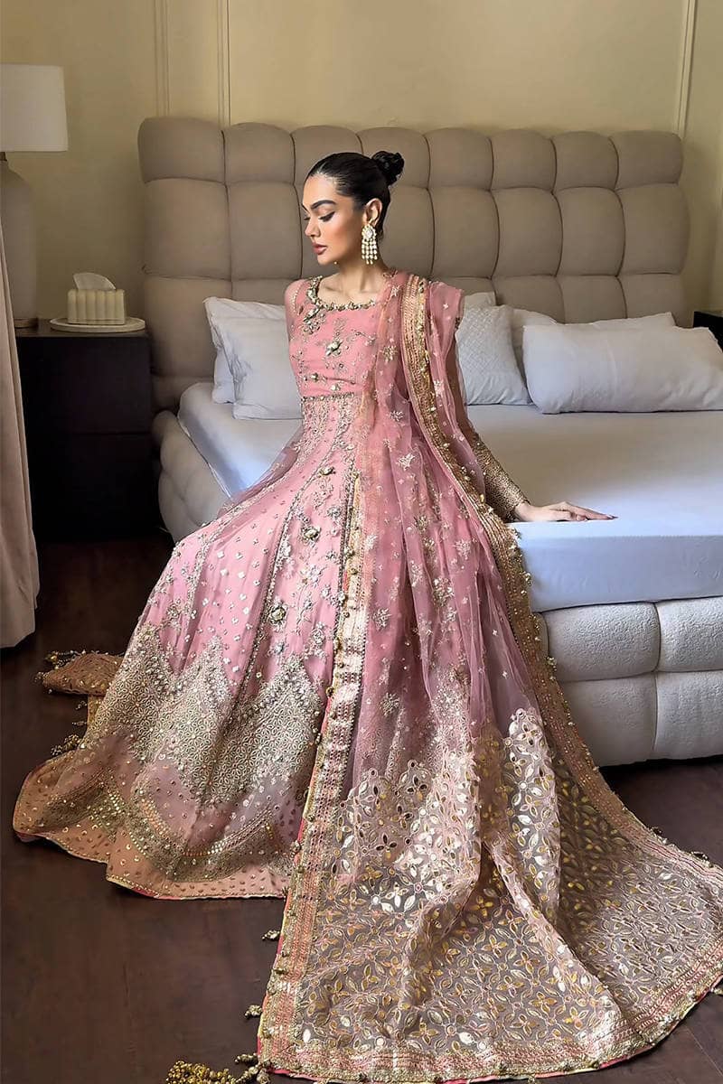 Mohsin Naveed Ranjha Chiffon Pakistani Suit Mohsin Naveed Ranjha 25/Makhfi/Shaadi Collection/Pink/Khushboo