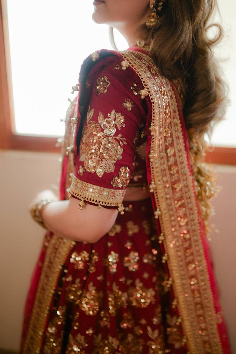 Mohsin Naveed Ranjha Chiffon Pakistani Suit Mohsin Naveed Ranjha 25/Makhfi/Shaadi Collection/Red/Bia Jaan