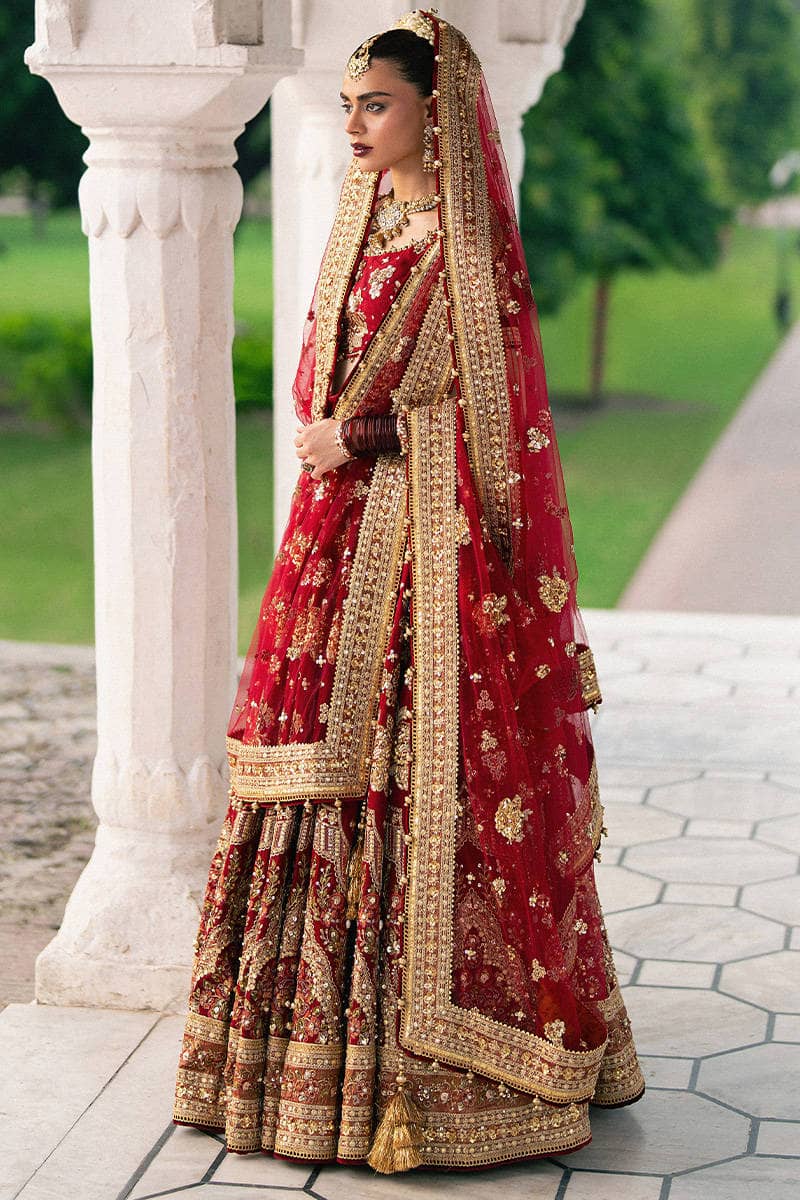 Mohsin Naveed Ranjha Chiffon Pakistani Suit Mohsin Naveed Ranjha 25/Makhfi/Shaadi Collection/Red/Bia Jaan