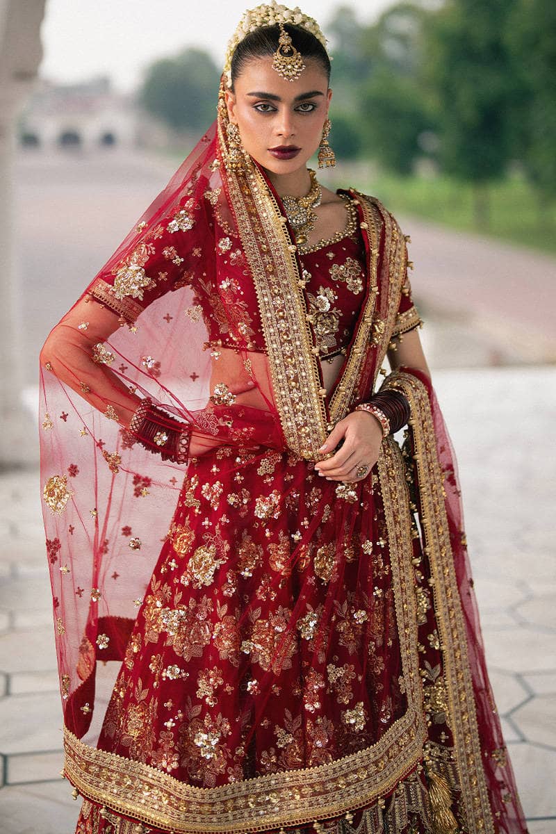 Mohsin Naveed Ranjha Chiffon Pakistani Suit Mohsin Naveed Ranjha 25/Makhfi/Shaadi Collection/Red/Bia Jaan