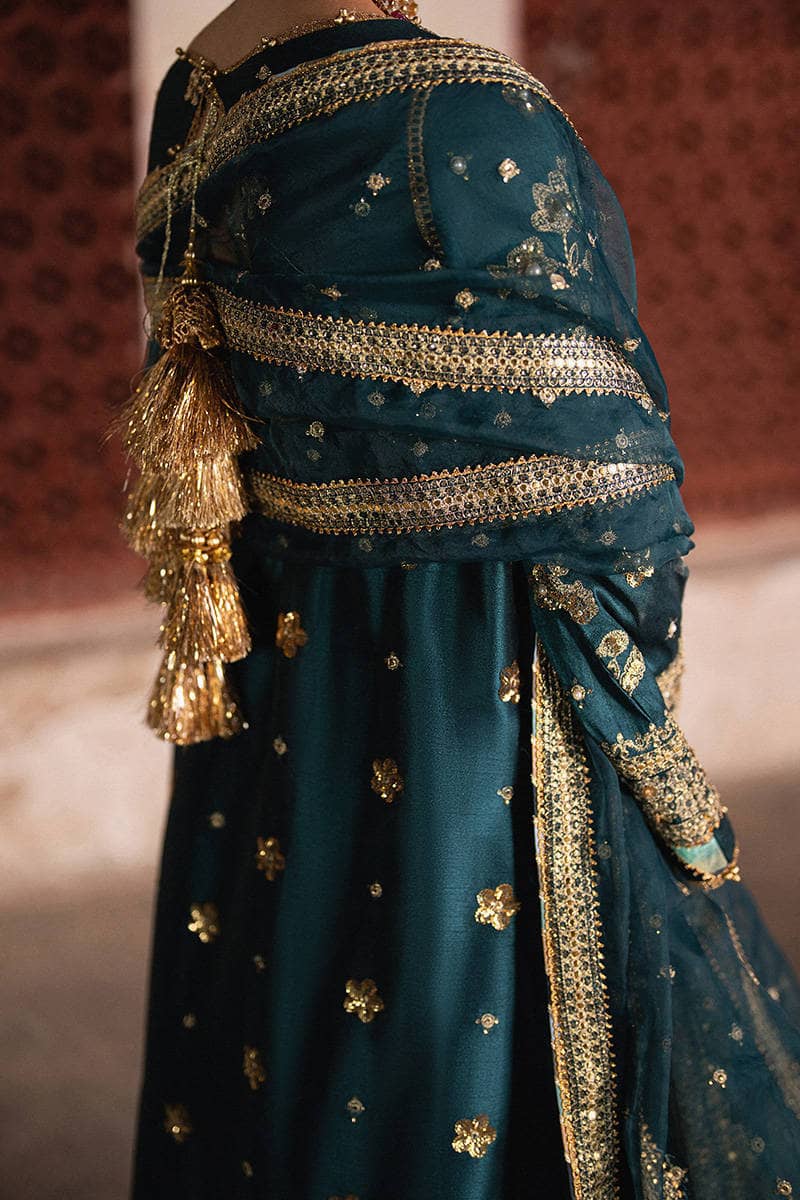 Mohsin Naveed Ranjha Chiffon Pakistani Suit Mohsin Naveed Ranjha 25/Makhfi/Shaadi Collection/Teal Blue/Lehar