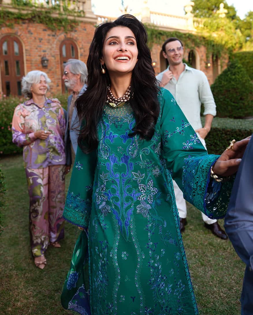 Mushq Amoi Lawn/Blooming Romance/Green