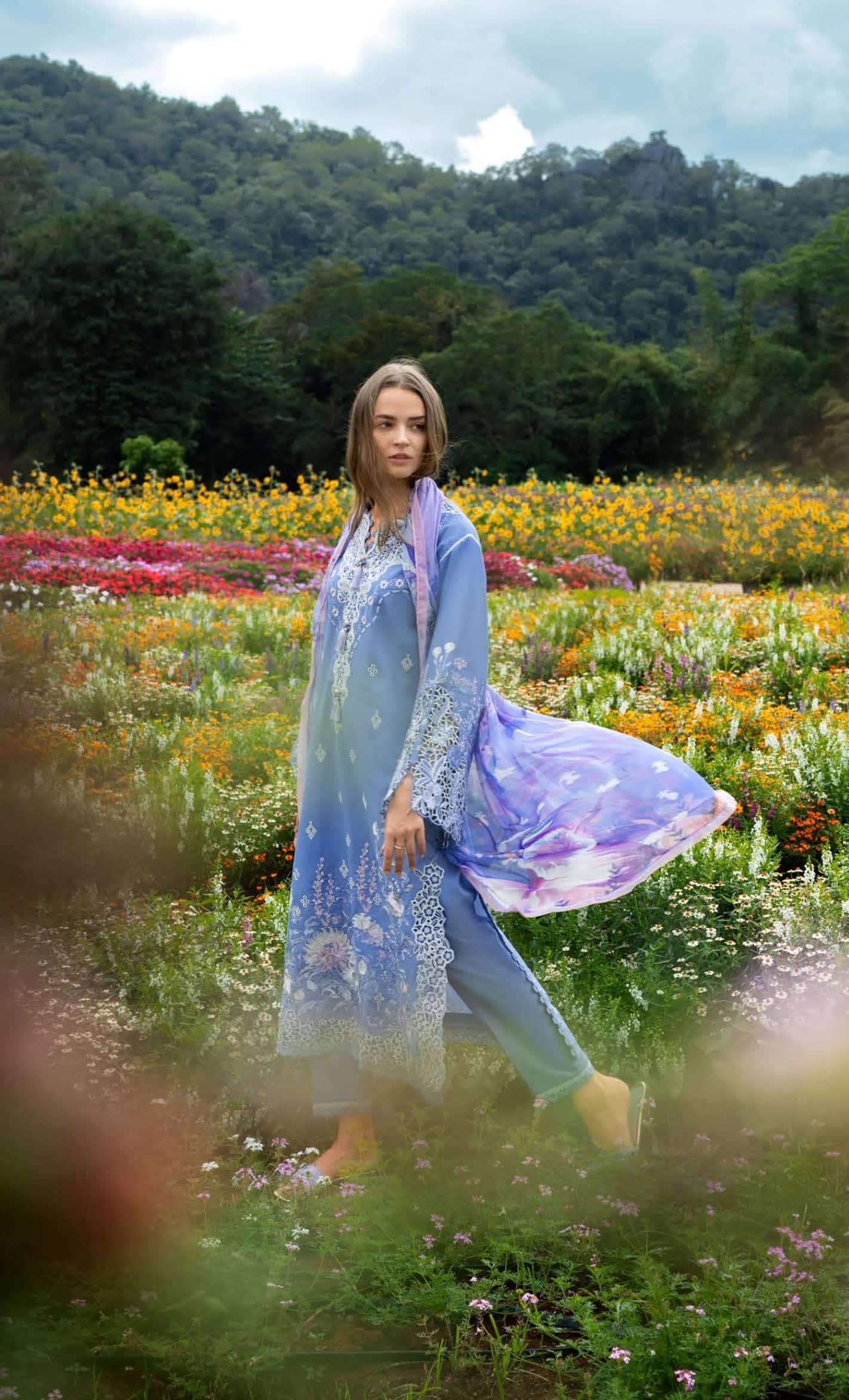 Mushq Hemline 26/Azure Bloom