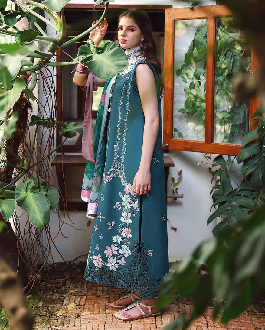 Mushq Hemline 26/Vol 2/Ivy Spell/Teal/Chiffon Dupatta