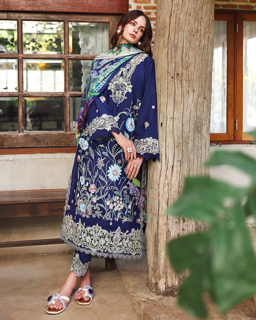 Mushq Hemline 26/Vol 2/Sylphae/Blue/Silk Dupatta