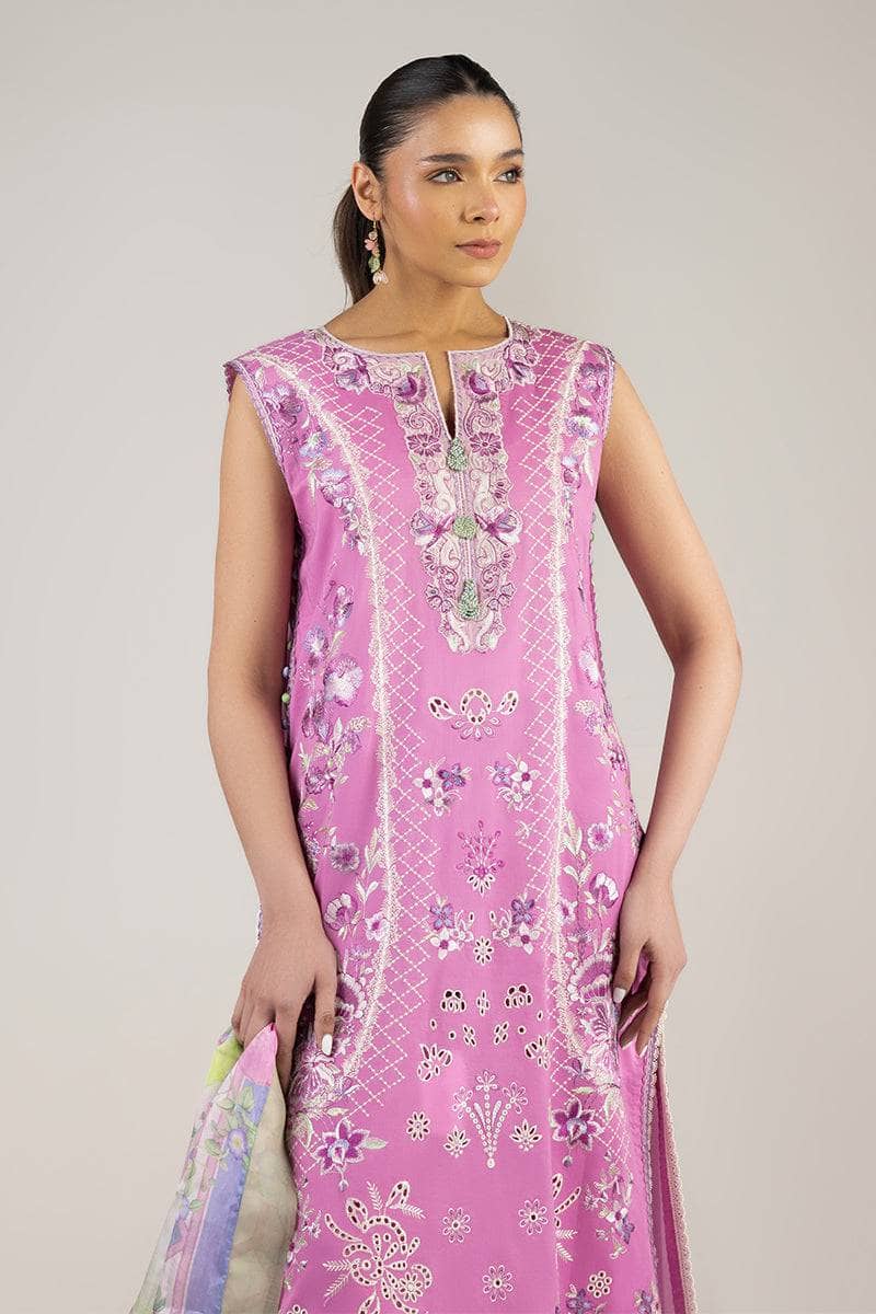 Restocked/Mushq Manaram Lawn 25/Timeless Wave/Dark Pink