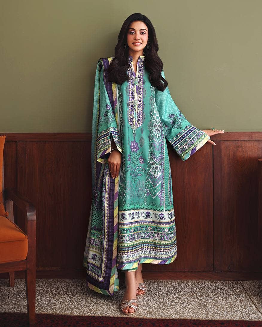 Mushq Hemline Nirvana Raw Silk 26/D 01/Main Character/Green