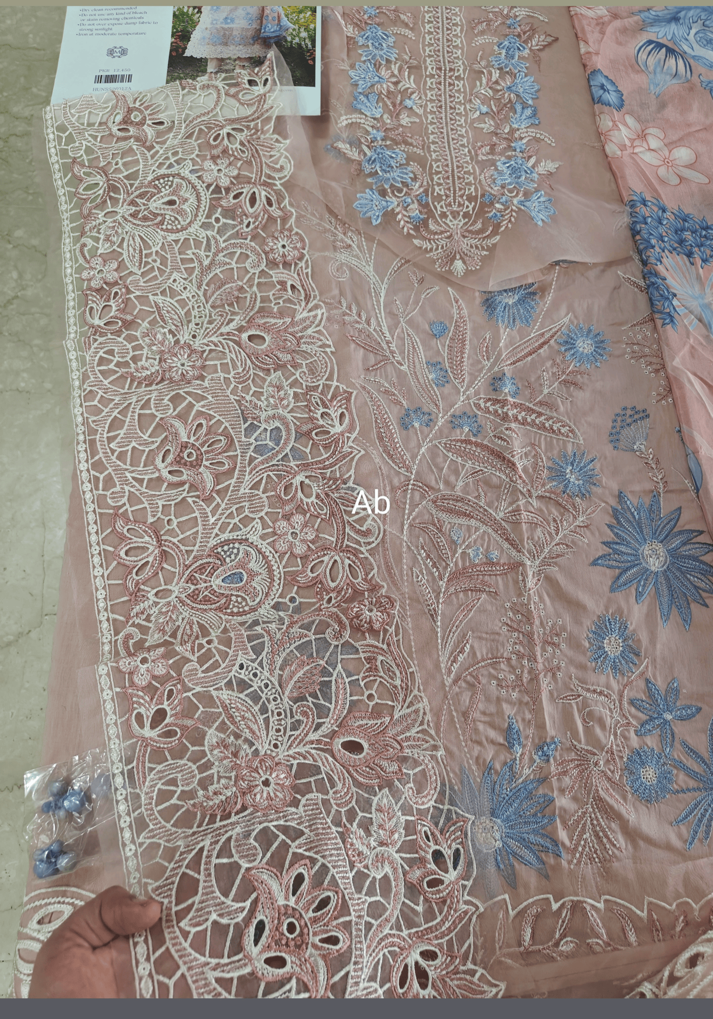Hot🔥Seller/Open Pic/Hot 🔥 Seller/Mushq Hemline 26/Bloom Sonata/Silk Dupatta/Peach Pink