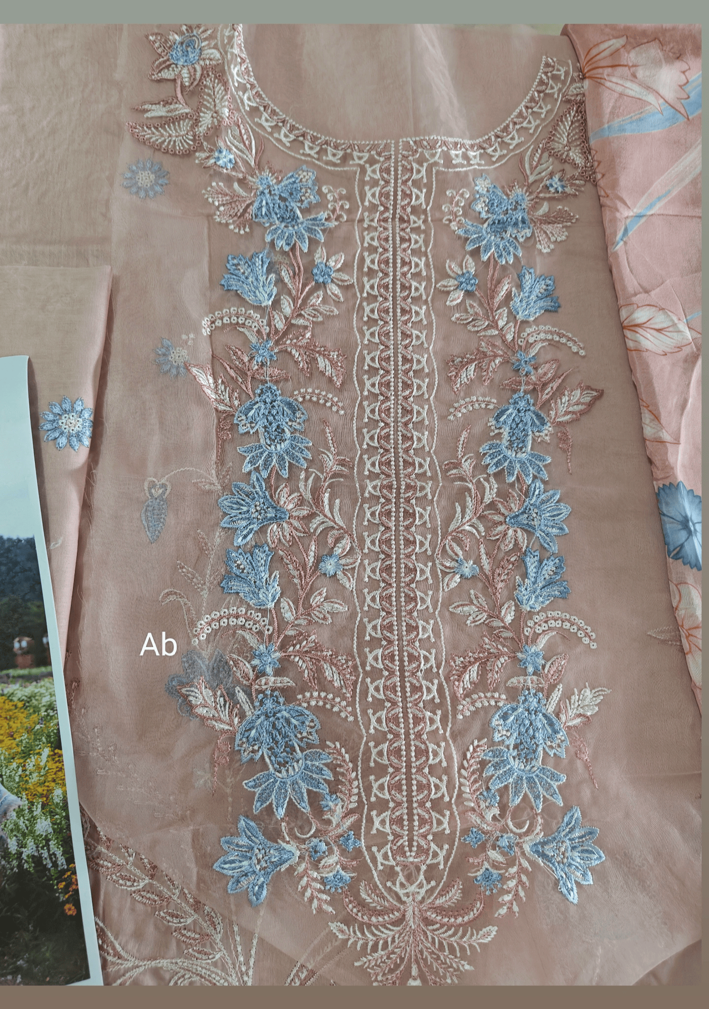 Hot🔥Seller/Open Pic/Hot 🔥 Seller/Mushq Hemline 26/Bloom Sonata/Silk Dupatta/Peach Pink