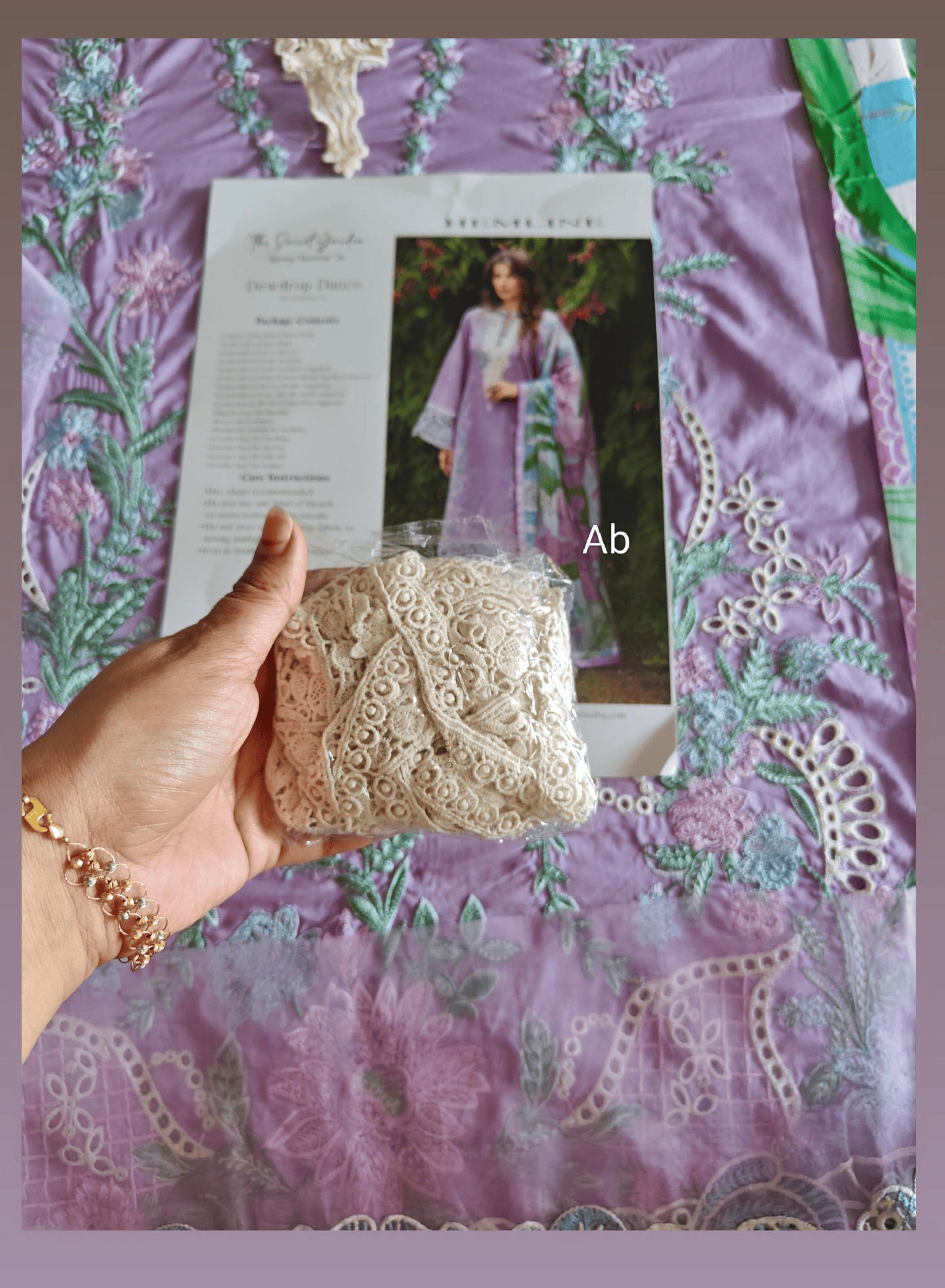 Open Pic/Mushq Hemline 26/Dewdrop Dance/Silk Dupatta/Lilac