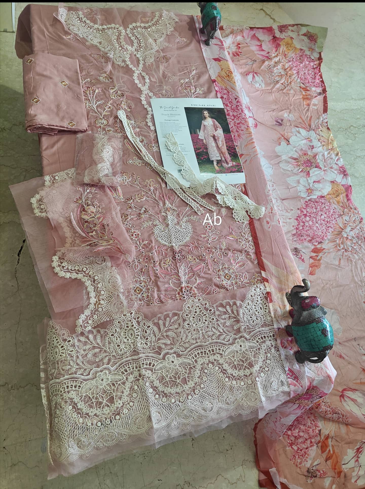 Open Pic/Mushq Hemline 26/Peach Blossom/Peach/Chiffon Dupatta