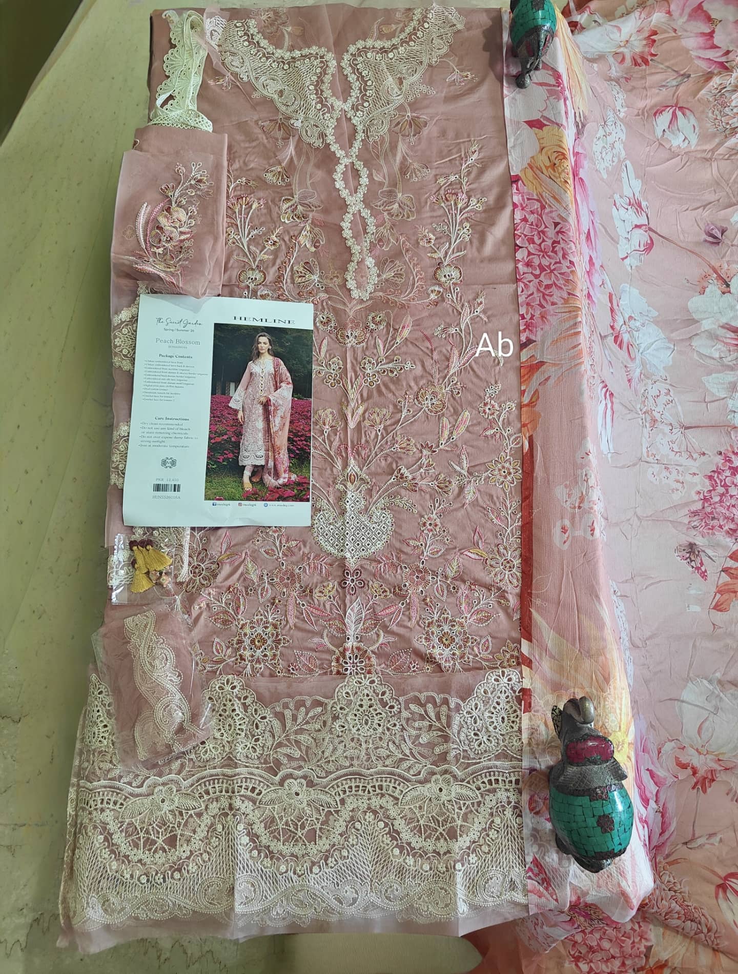 Open Pic/Mushq Hemline 26/Peach Blossom/Peach/Chiffon Dupatta