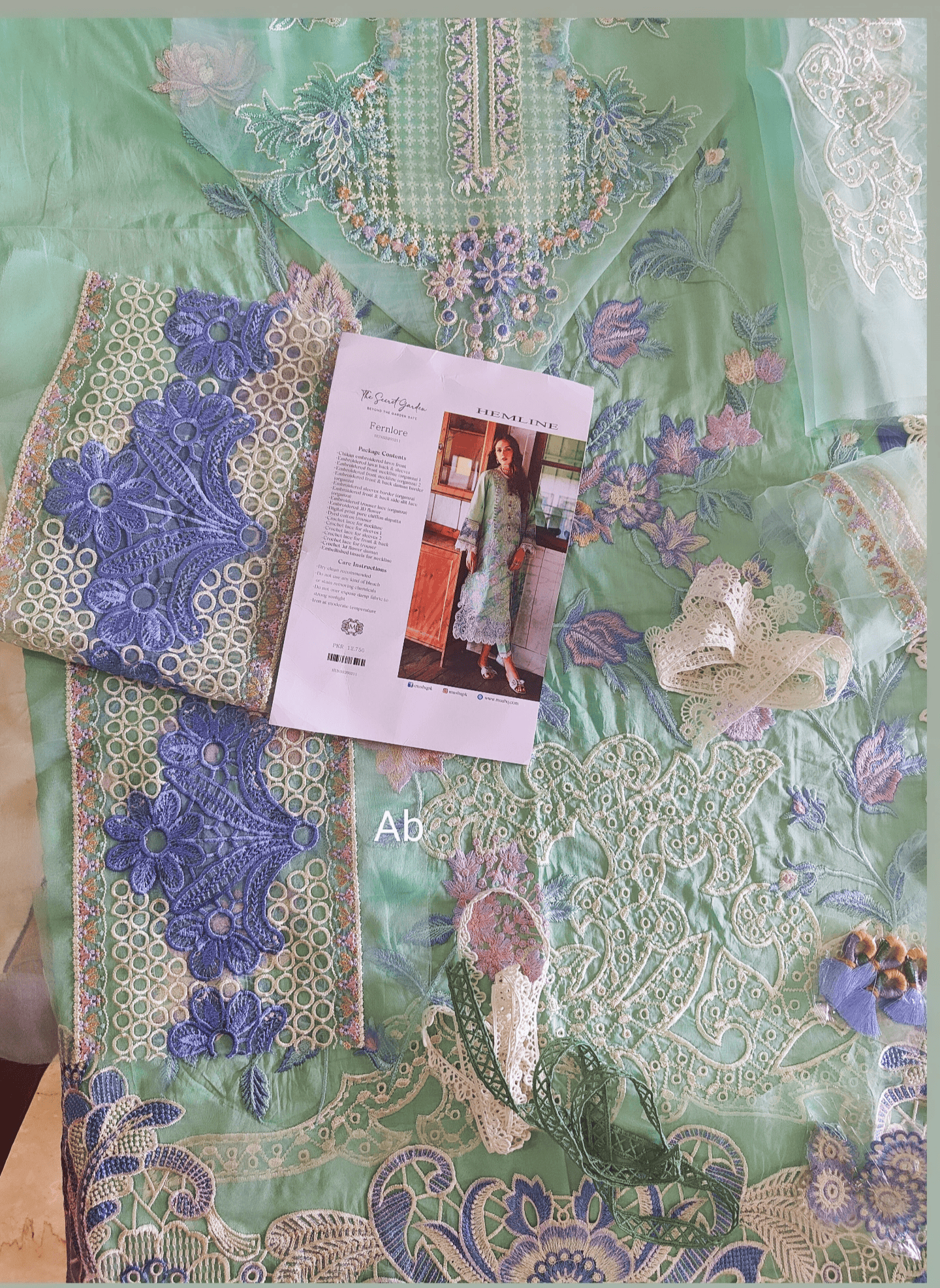 Open Pic/Mushq Hemline 26/Vol 2/Fernlore/Sea Green/Chiffon Dupatta