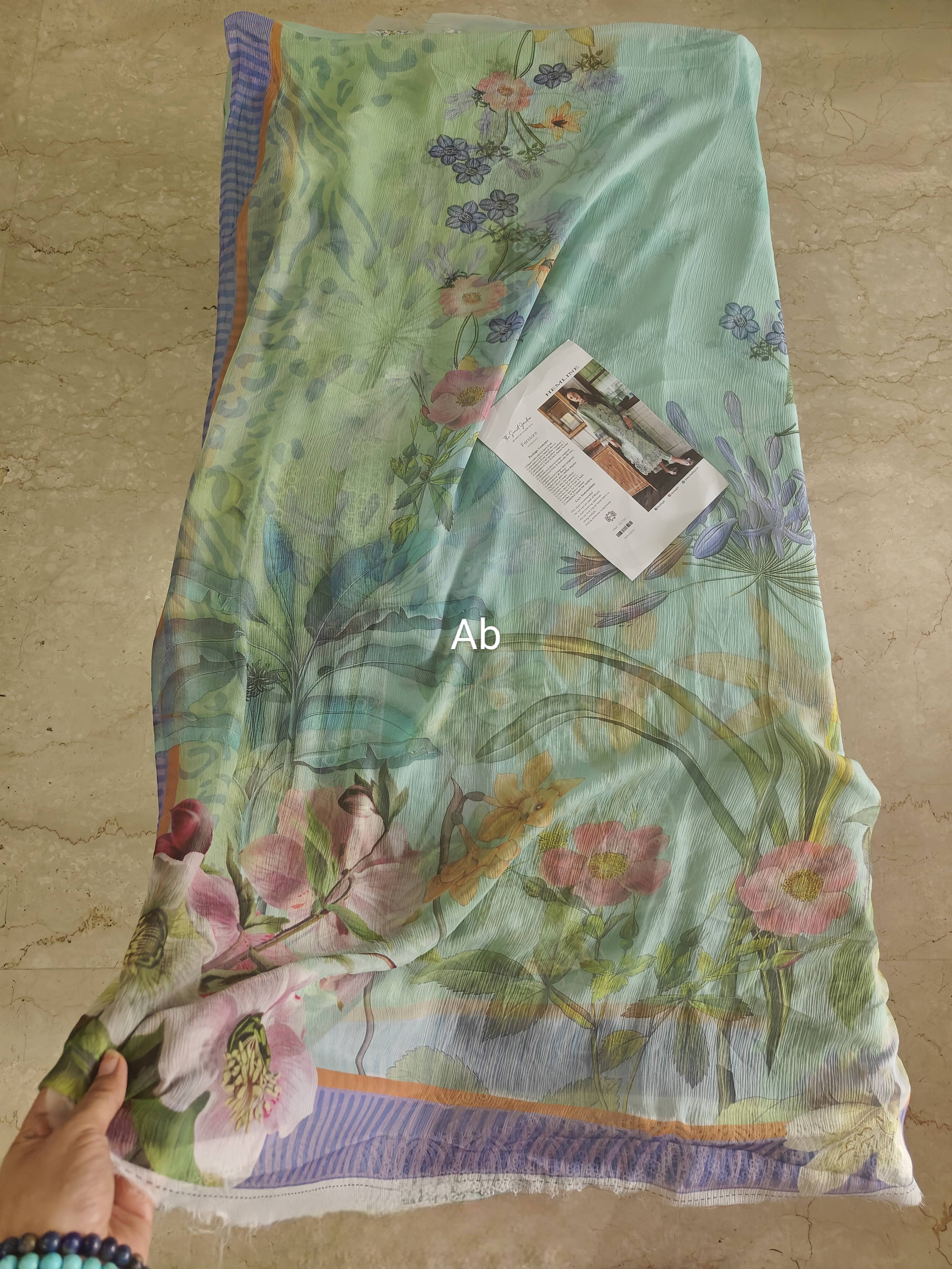 Open Pic/Mushq Hemline 26/Vol 2/Fernlore/Sea Green/Chiffon Dupatta