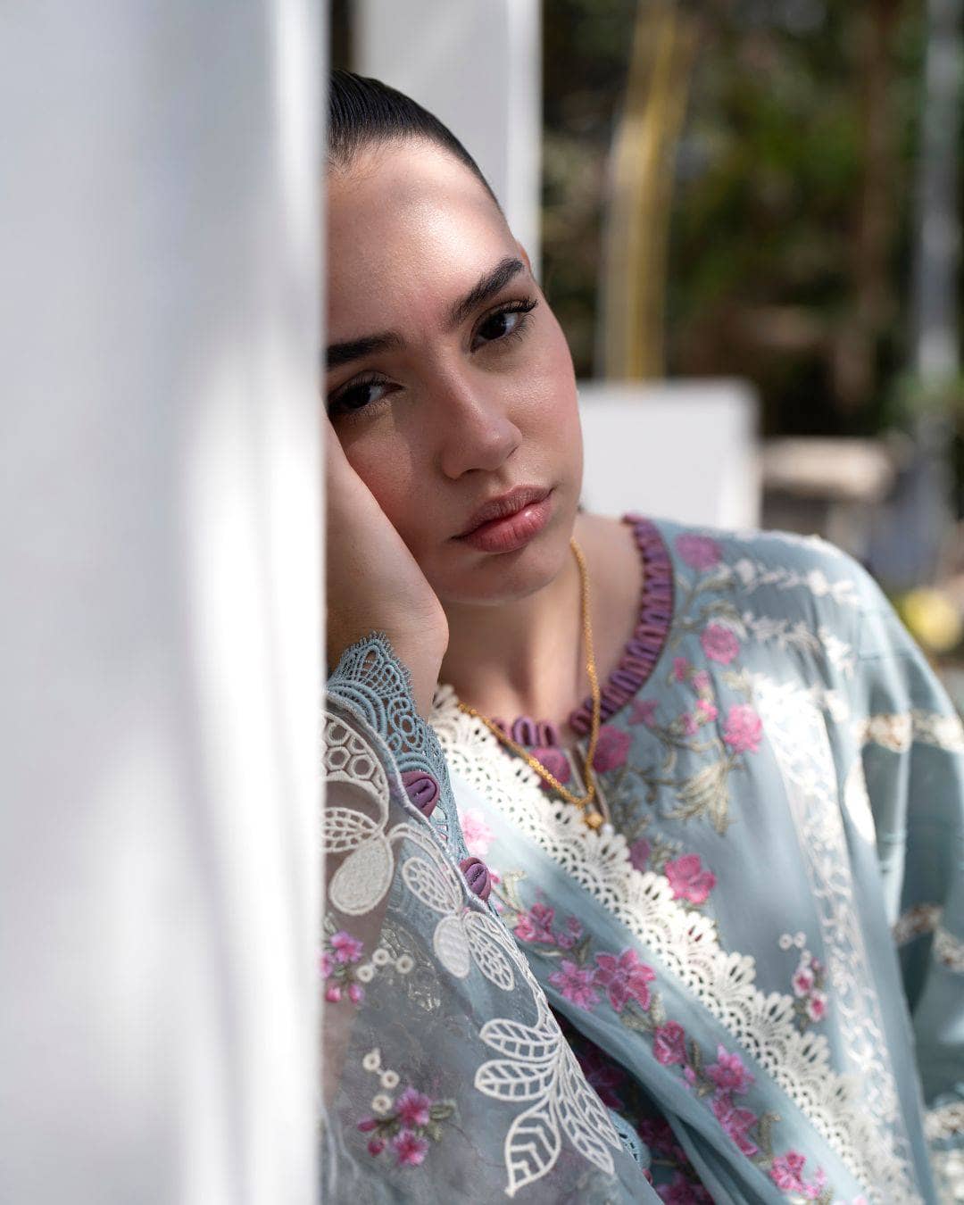 Afsana Lawn by Nofha Official/Aquamarine/Silk Dupatta