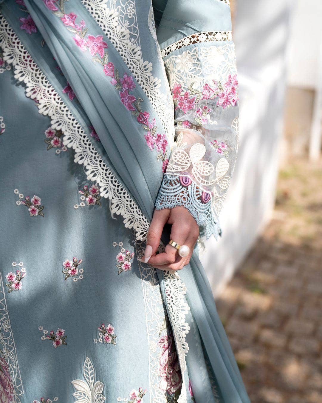 Afsana Lawn by Nofha Official/Aquamarine/Silk Dupatta