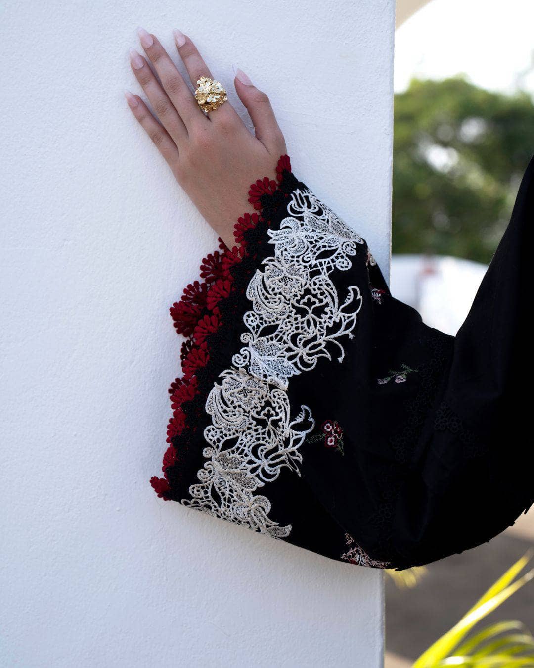 Restocked/Afsana Lawn by Nofha Official/Charlotte/Embroidered Chiffon Dupatta