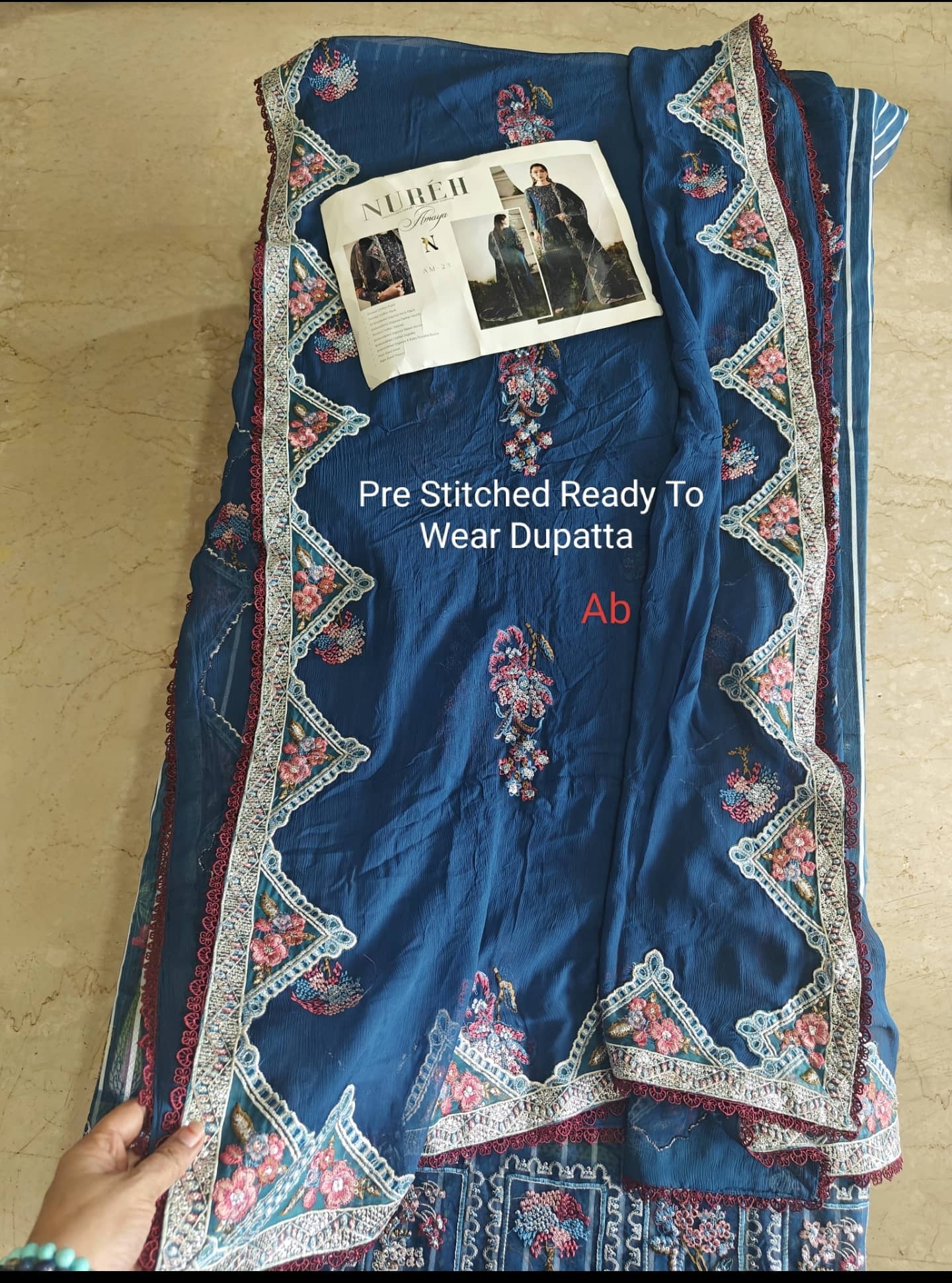 Semi Stitched Easy Stitching Solutions/Nureh Amaya Luxury Formals Chiffon/AM -23