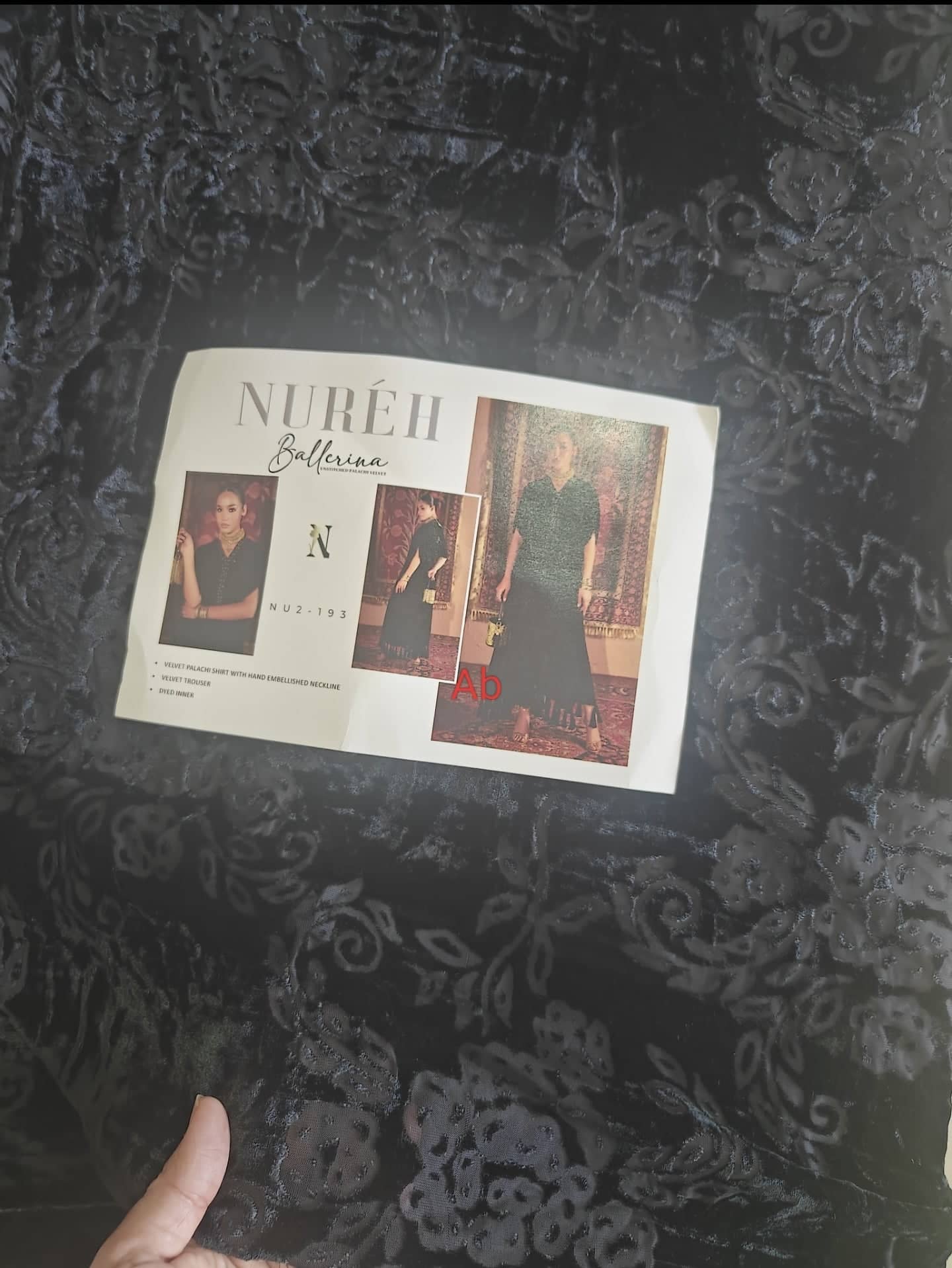 Nureh Ballerina open pics Open Pic/Nureh Ballerina/Velvet Cord Sets/Hand Work/Winter Fashion