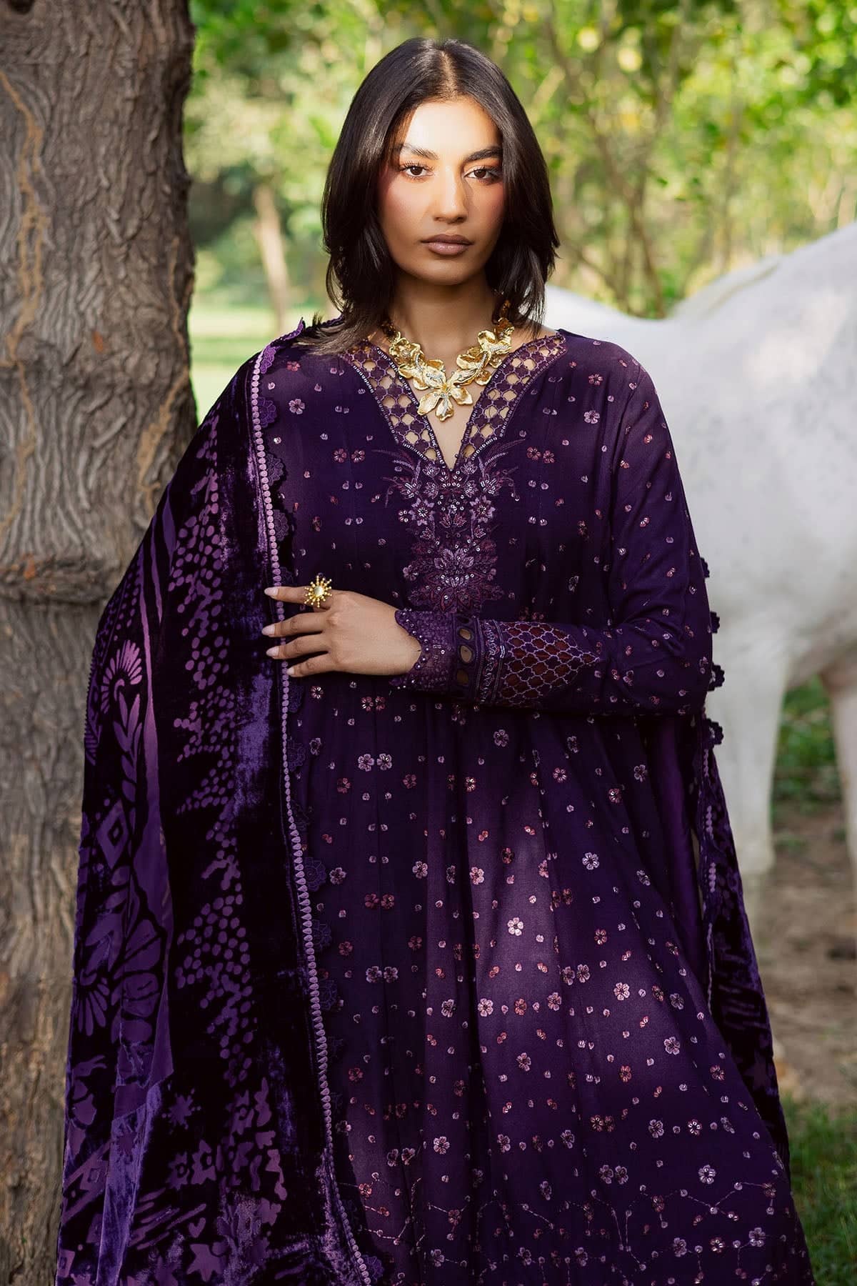 Nureh Exclusive Shawl Collection Winter Pakistani Suits Nureh Exclusive Velvet Palachi Shawl/NE 187