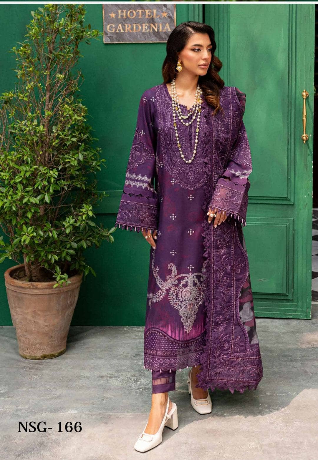 Nureh Gardenia Winter Pakistani Suits Nureh Gardenia Slub Linen