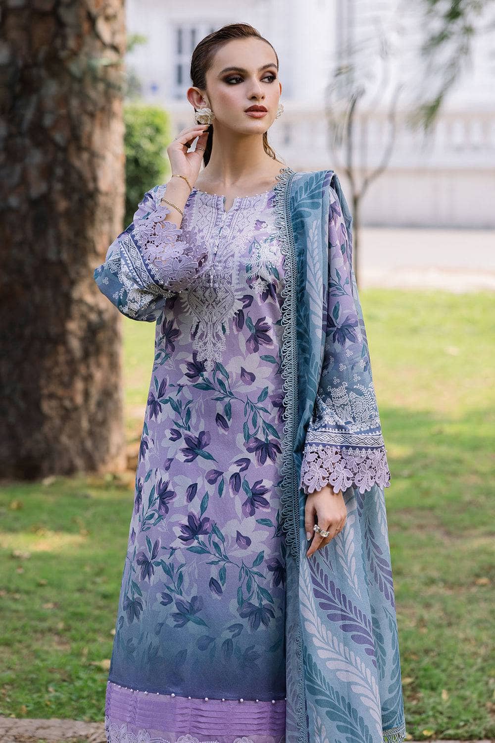 Nureh Lawn Pakistani Suit Restocked/Nureh Daily Delight Chikankari Lace Collection/02