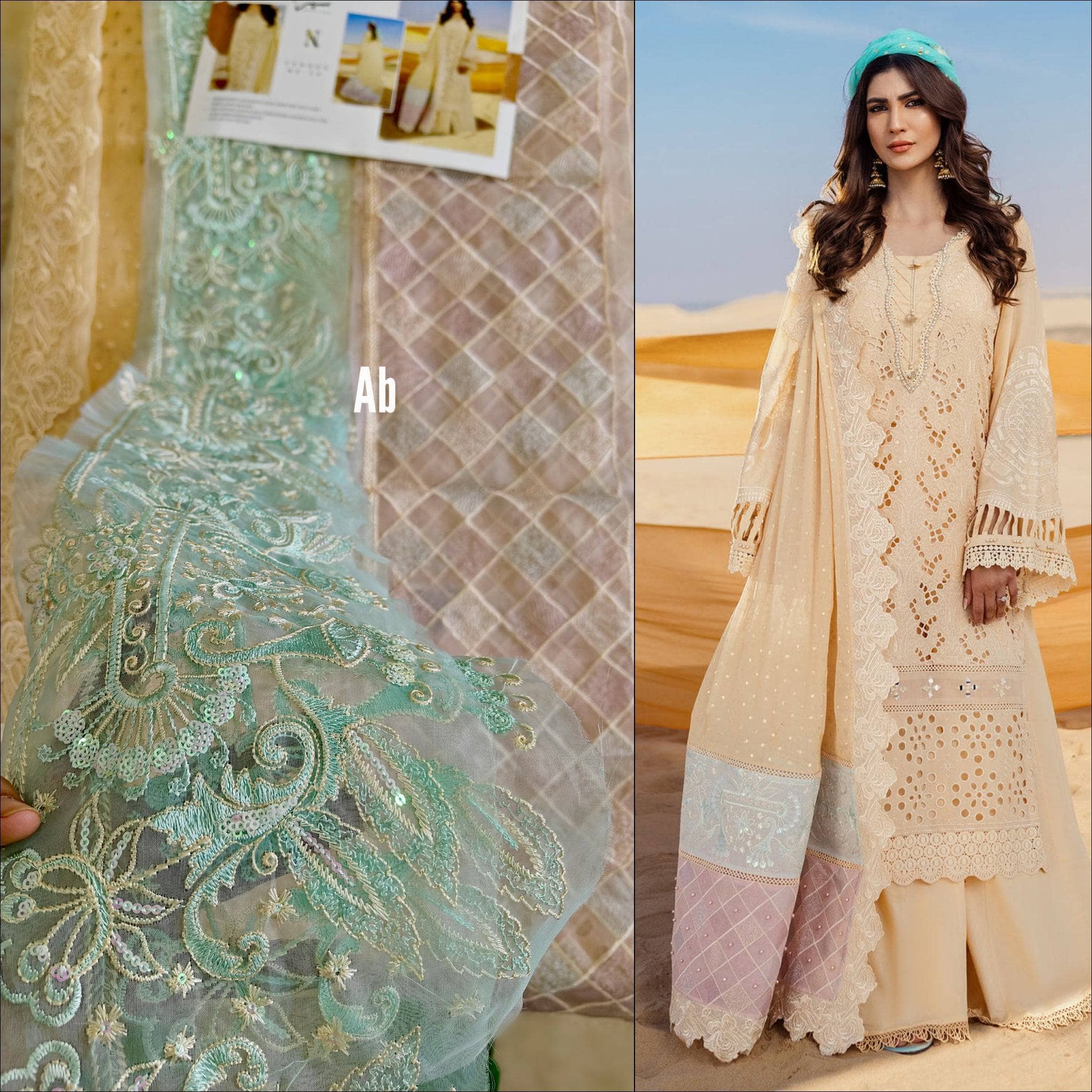 Semi Stitched/Nureh Swiss Voil/FEROCE - NE-74