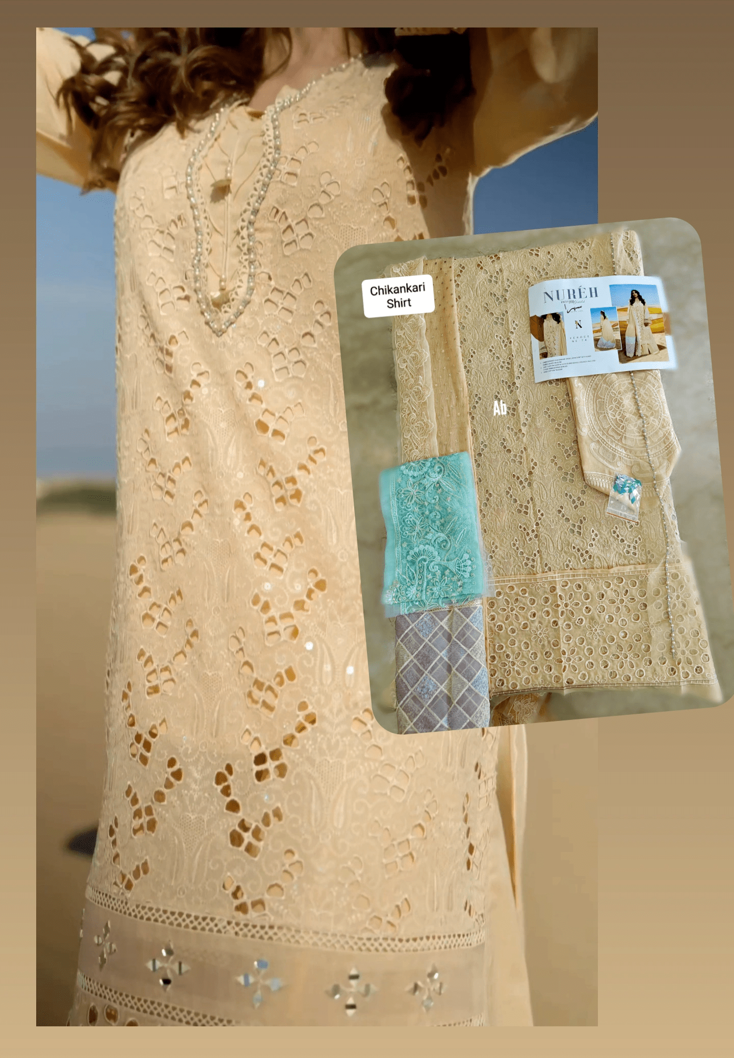 Semi Stitched/Nureh Swiss Voil/FEROCE - NE-74