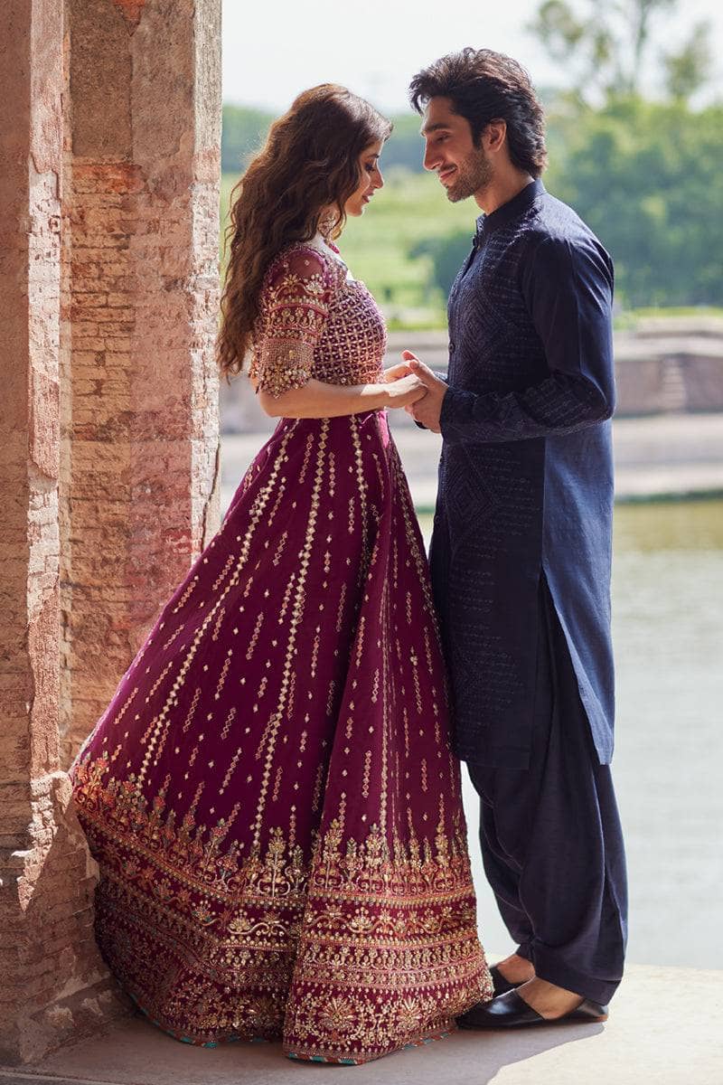 Qalamkar Chiffon Pakistani Suit Qalamkar Wedding Formals 24/Vol2/Alya SH-04