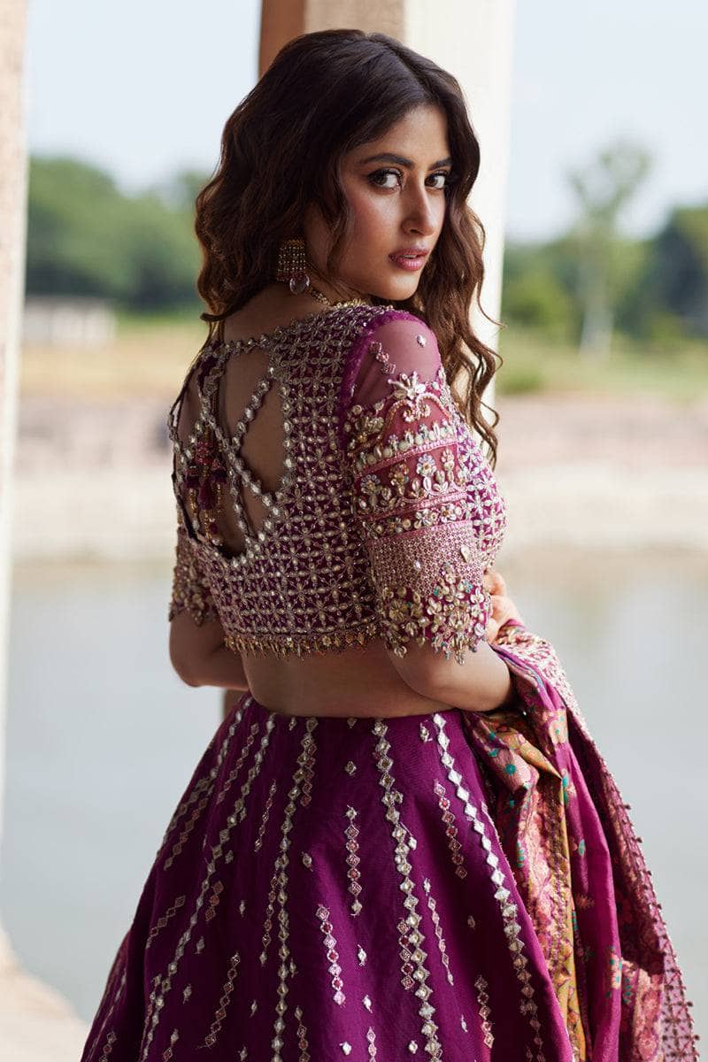 Qalamkar Chiffon Pakistani Suit Qalamkar Wedding Formals 24/Vol2/Alya SH-04