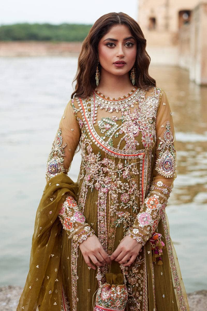 Qalamkar Chiffon Pakistani Suit Qalamkar Wedding Formals 24/Vol2/Rameesha SH-01