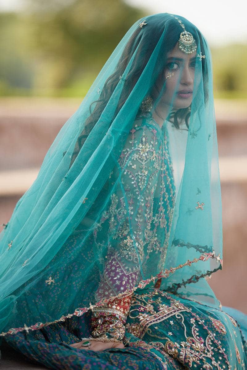 Qalamkar Chiffon Pakistani Suit Qalamkar Wedding Formals 24/Vol2/Sama SH-03
