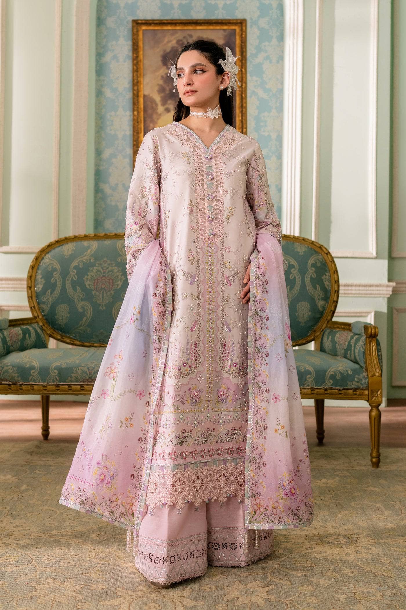 Qalamkar Luxe Charmeuse Silk 26/Hand Work/QSL-02 CALISTA