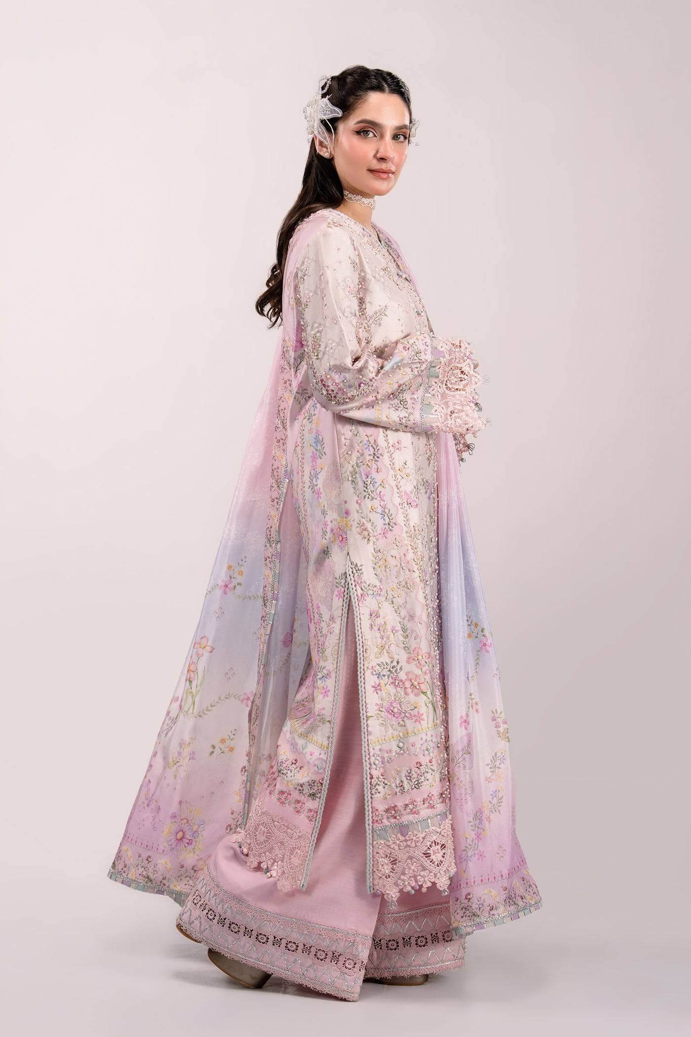 Qalamkar Luxe Charmeuse Silk 26/Hand Work/QSL-02 CALISTA