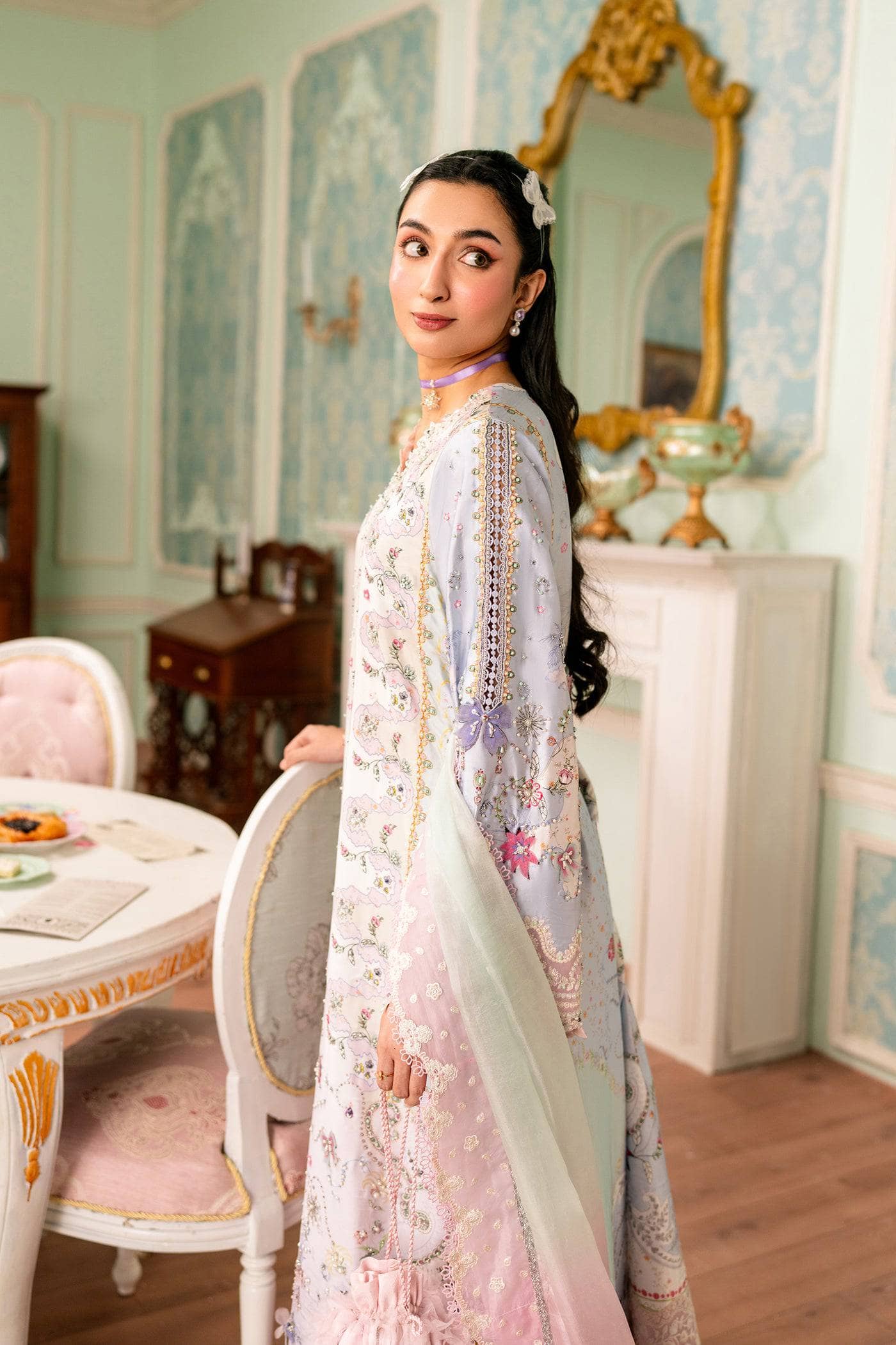 Qalamkar Luxe Charmeuse Silk 26/Hand Work/QSL-05 AKARI