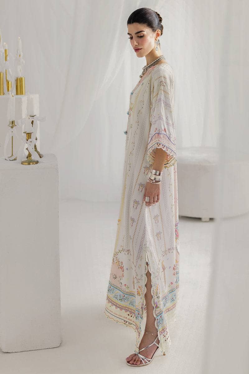 Restocked/Qalamkar Luxe Silk/LK-08 BIANCA/Kaftan
