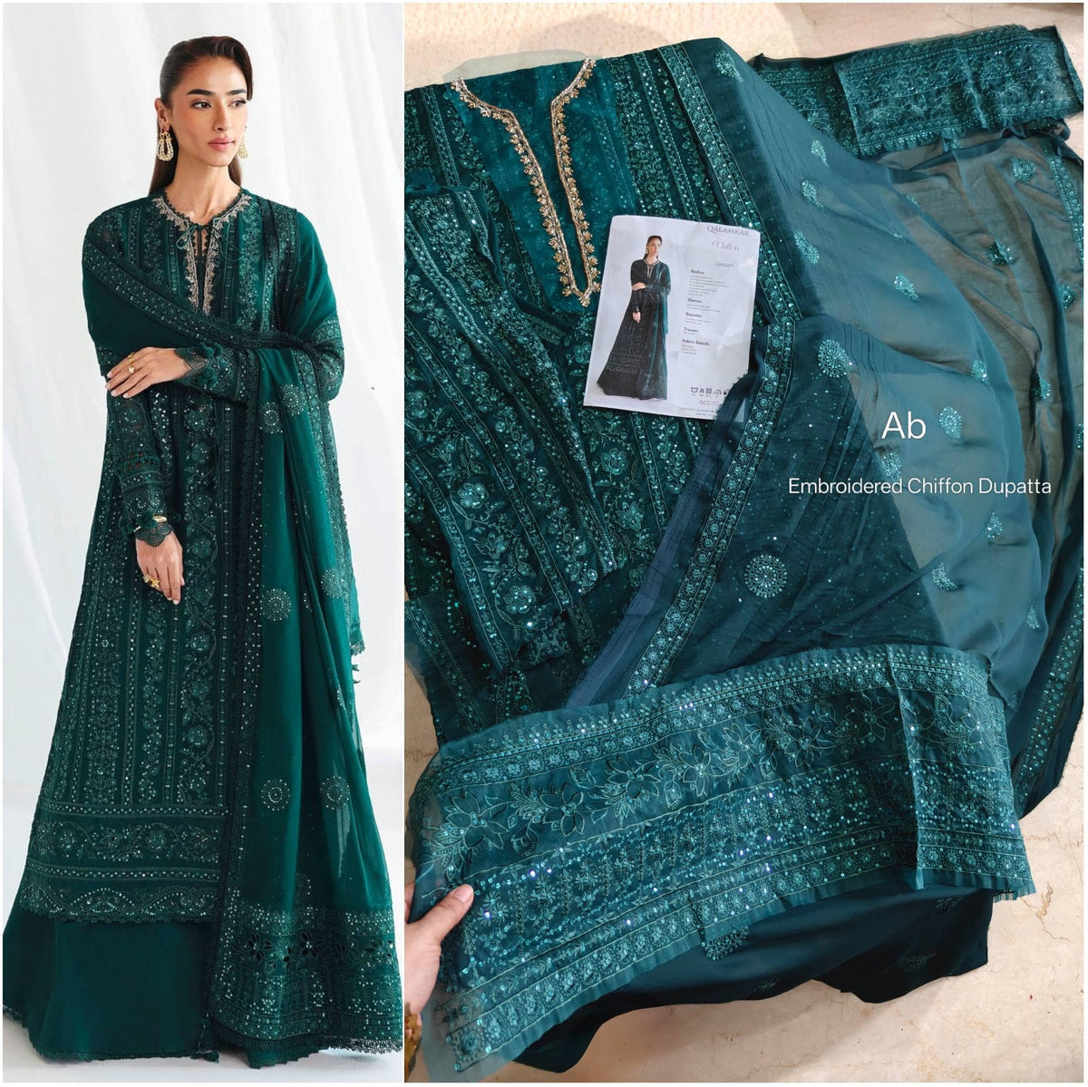 Open Pic/Hot🔥Seller/Qalamkar Chiffon Festive Formals 26/