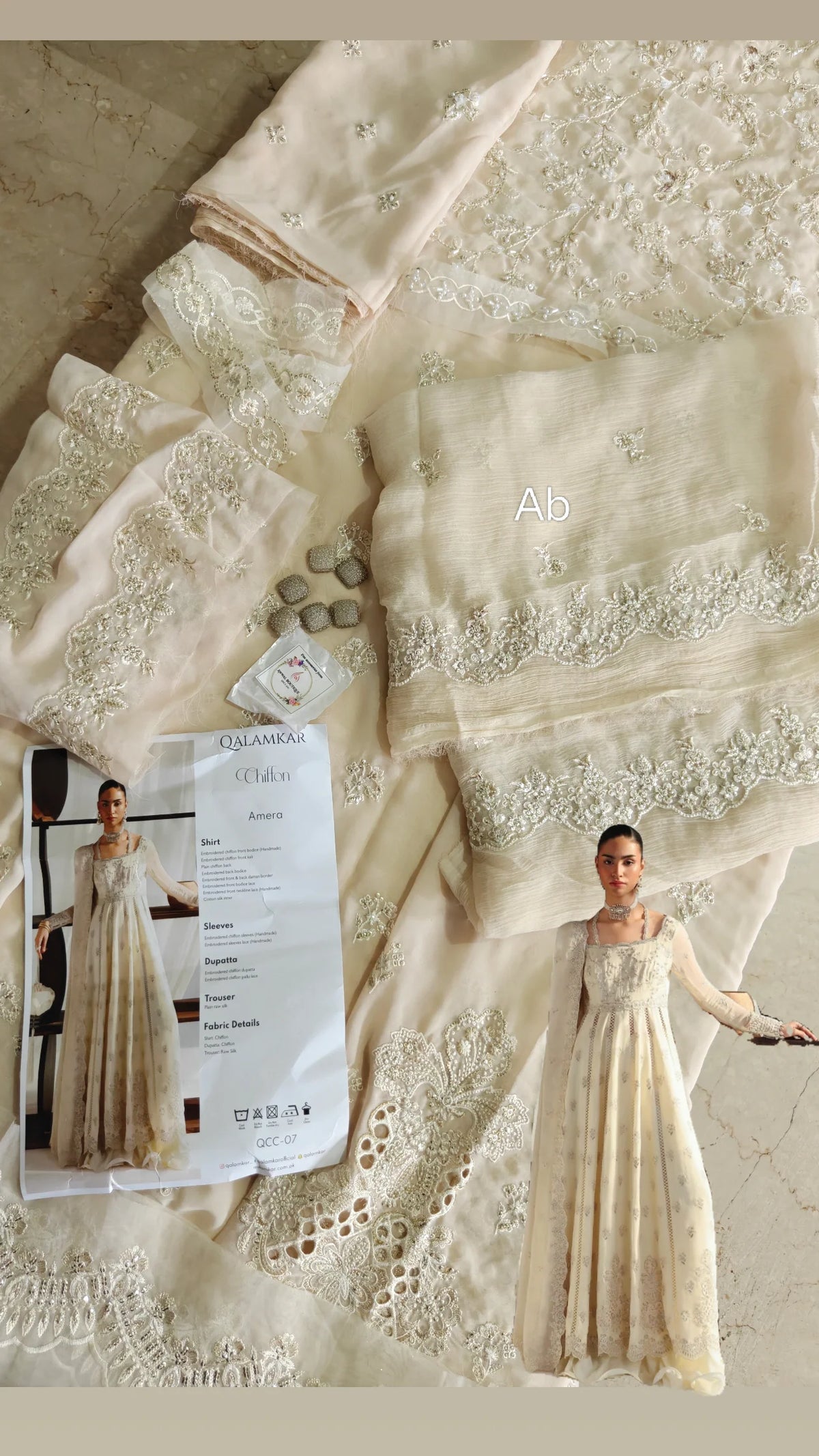 Open Pic/Hot🔥Seller/Qalamkar Chiffon Festive Formals 26/QCC-07 AMERA