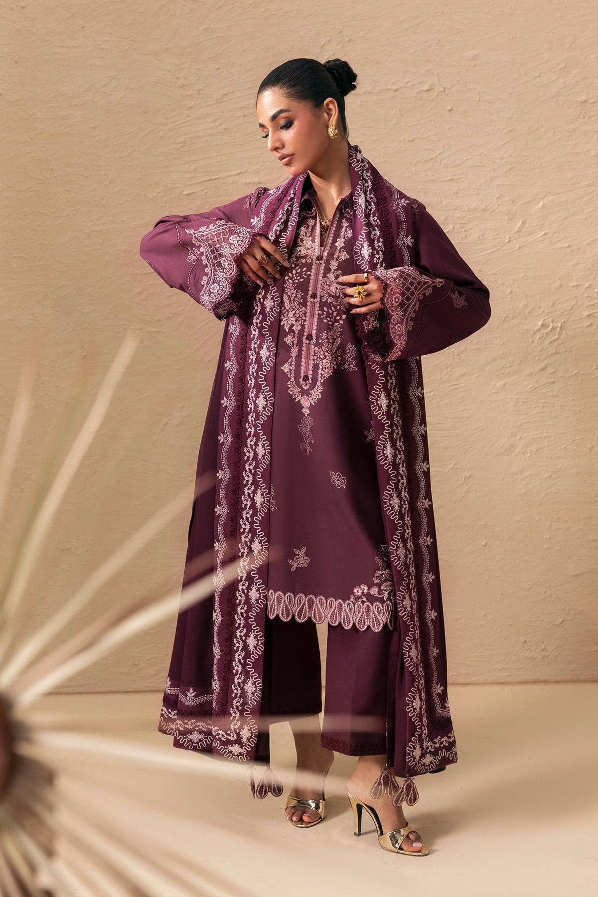 Qalamkar Q Print Winter 26/QPW-02 (B) Veena
