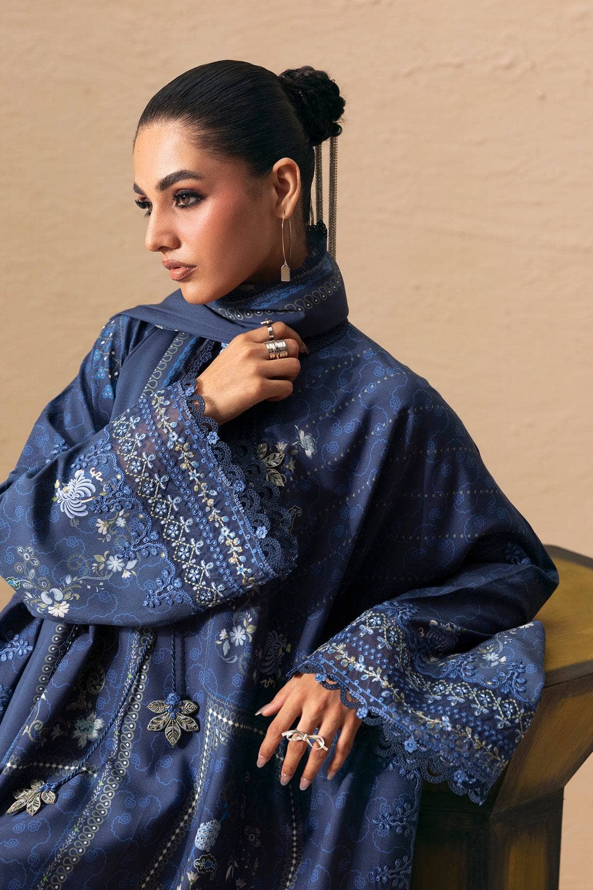 Qalamkar Q Print Winter 26/QPW-05 (B) Calina