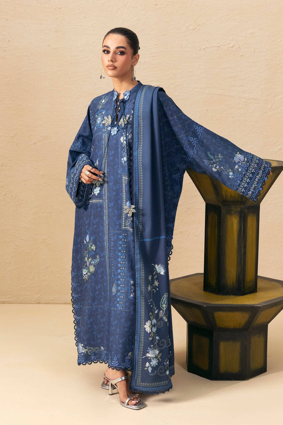 Qalamkar Q Print Winter 26/QPW-05 (B) Calina